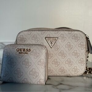 GUESS Off White Crossbody Bag and Wallet